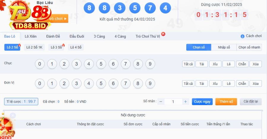 Ưu tiên soi cầu XSMN tại nhà cái TD88
